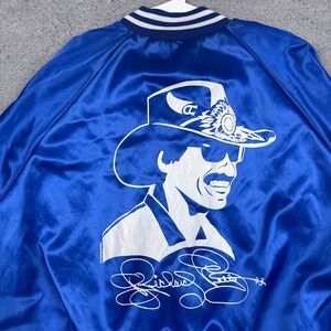 Vintage Richard Petty Jacket Mens XXXL Blue Satin Nylon 90's‎ Racing USA
